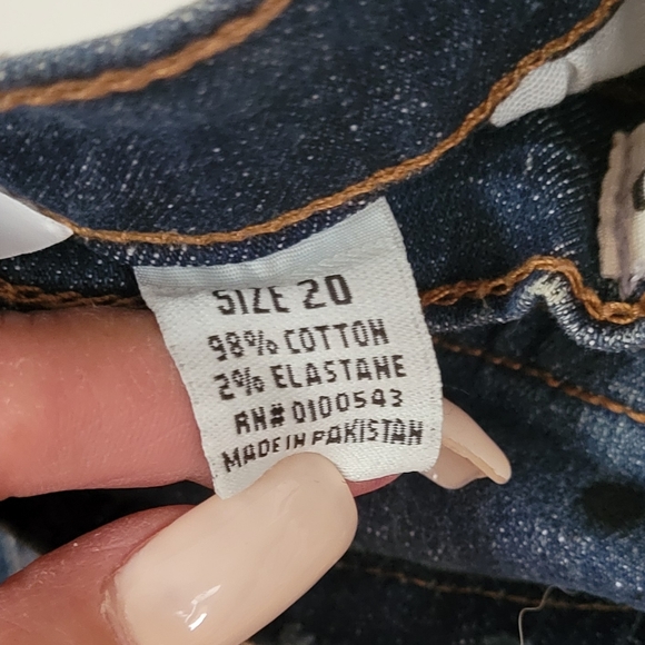 EVOLUTION IN DESIGN Distressed Paint Splatter Blue Jeans Size 20 - Picture 6 of 11